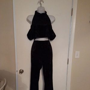 Yoki 2pc crushed velvet set